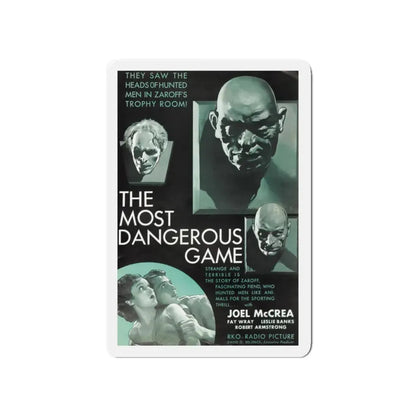 THE MOST DANGEROUS GAME 1932 Movie Poster - Refrigerator Magnet 4 Inch Die-Cut - The Sticker Space