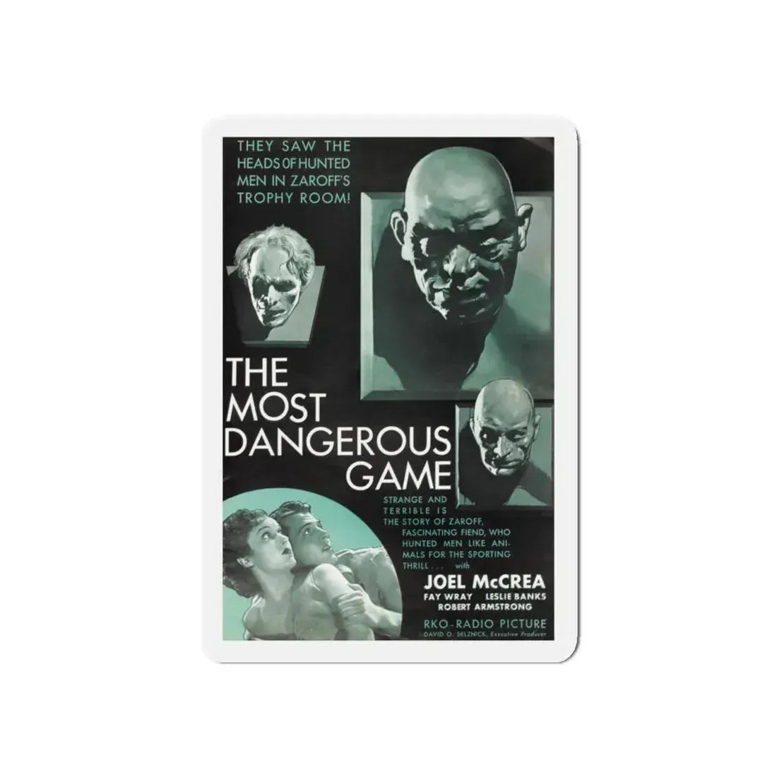 THE MOST DANGEROUS GAME 1932 Movie Poster - Refrigerator Magnet 5 Inch Die-Cut - The Sticker Space