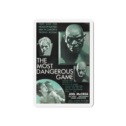 THE MOST DANGEROUS GAME 1932 Movie Poster - Refrigerator Magnet 6 Inch Die-Cut - The Sticker Space