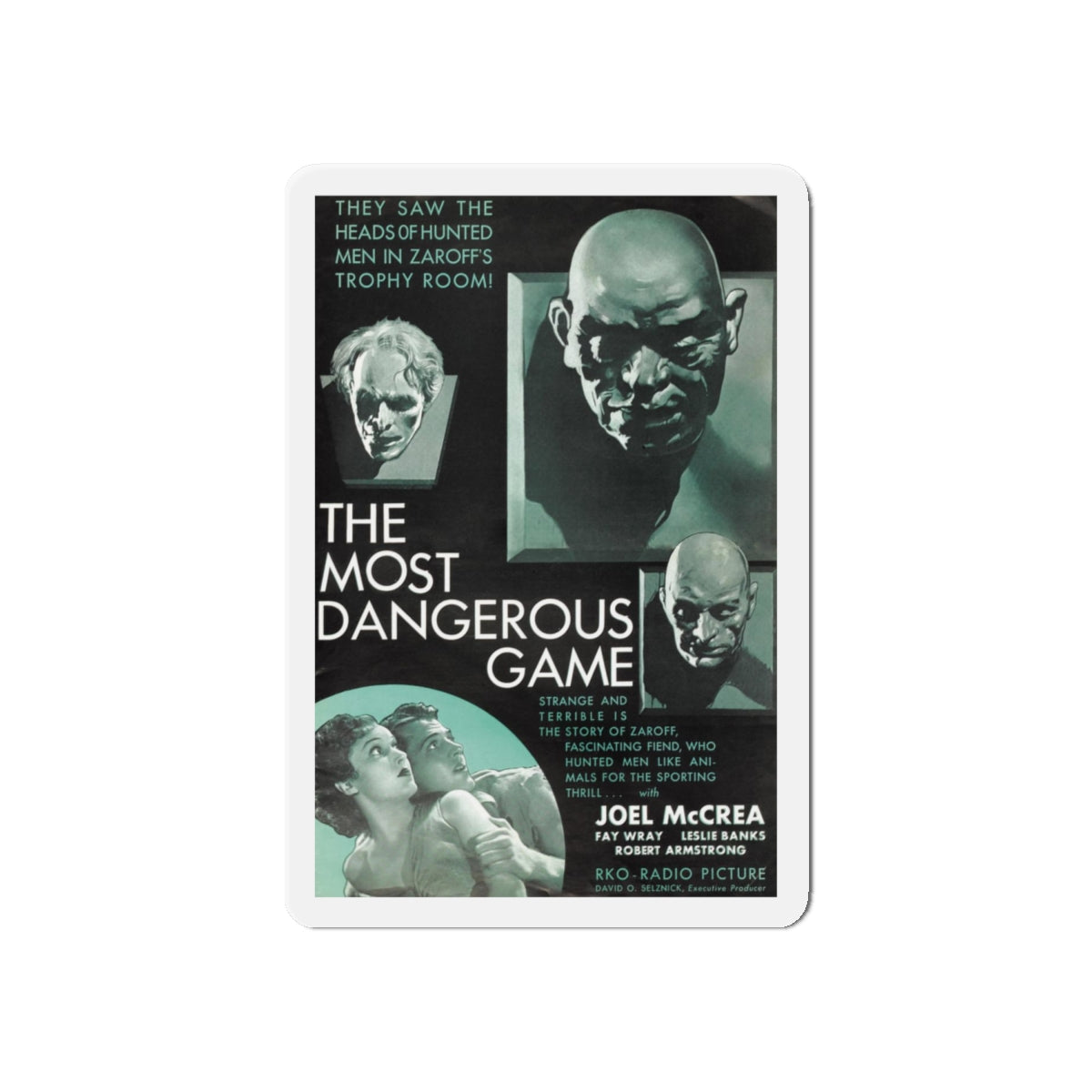 THE MOST DANGEROUS GAME 1932 Movie Poster - Refrigerator Magnet-6 × 6"-The Sticker Space