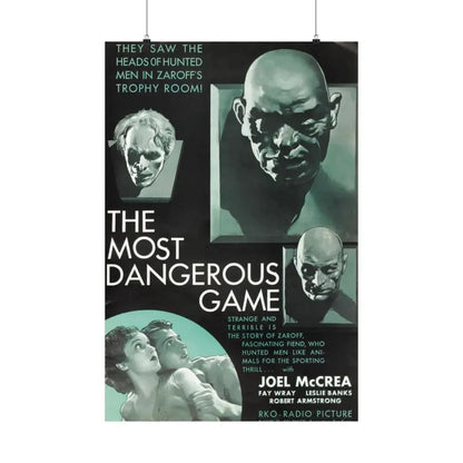THE MOST DANGEROUS GAME 1932 - Paper Movie Poster 24″ x 36″ Matte - The Sticker Space