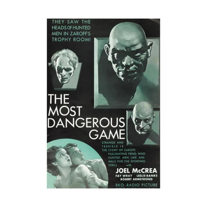 THE MOST DANGEROUS GAME 1932 - Paper Movie Poster - The Sticker Space