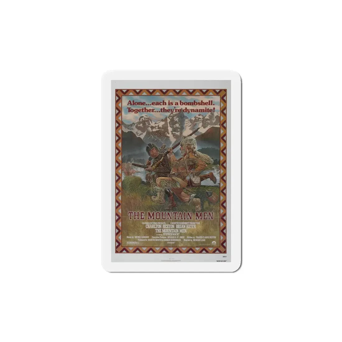 The Mountain Men 1980 Movie Poster Refrigerator Magnet 6 Inch - The Sticker Space