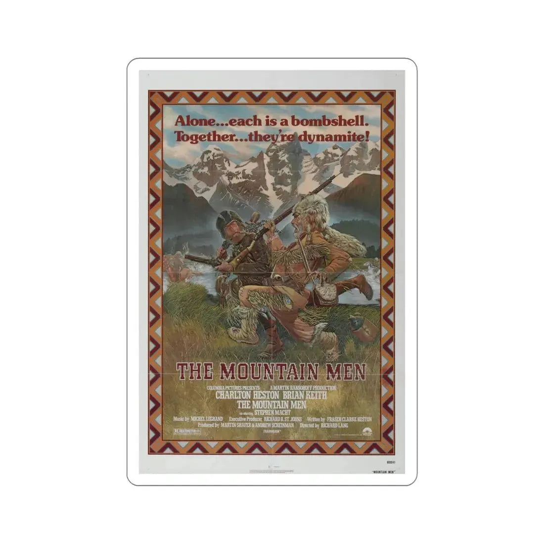 The Mountain Men 1980 Movie Poster STICKER Vinyl Die-Cut Decal 5 Inch - The Sticker Space