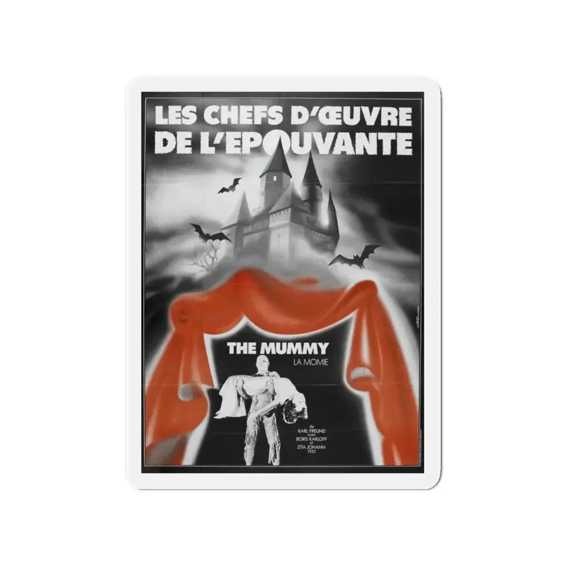 THE MUMMY 1932 Movie Poster - Refrigerator Magnet 3 Inch Die-Cut - The Sticker Space