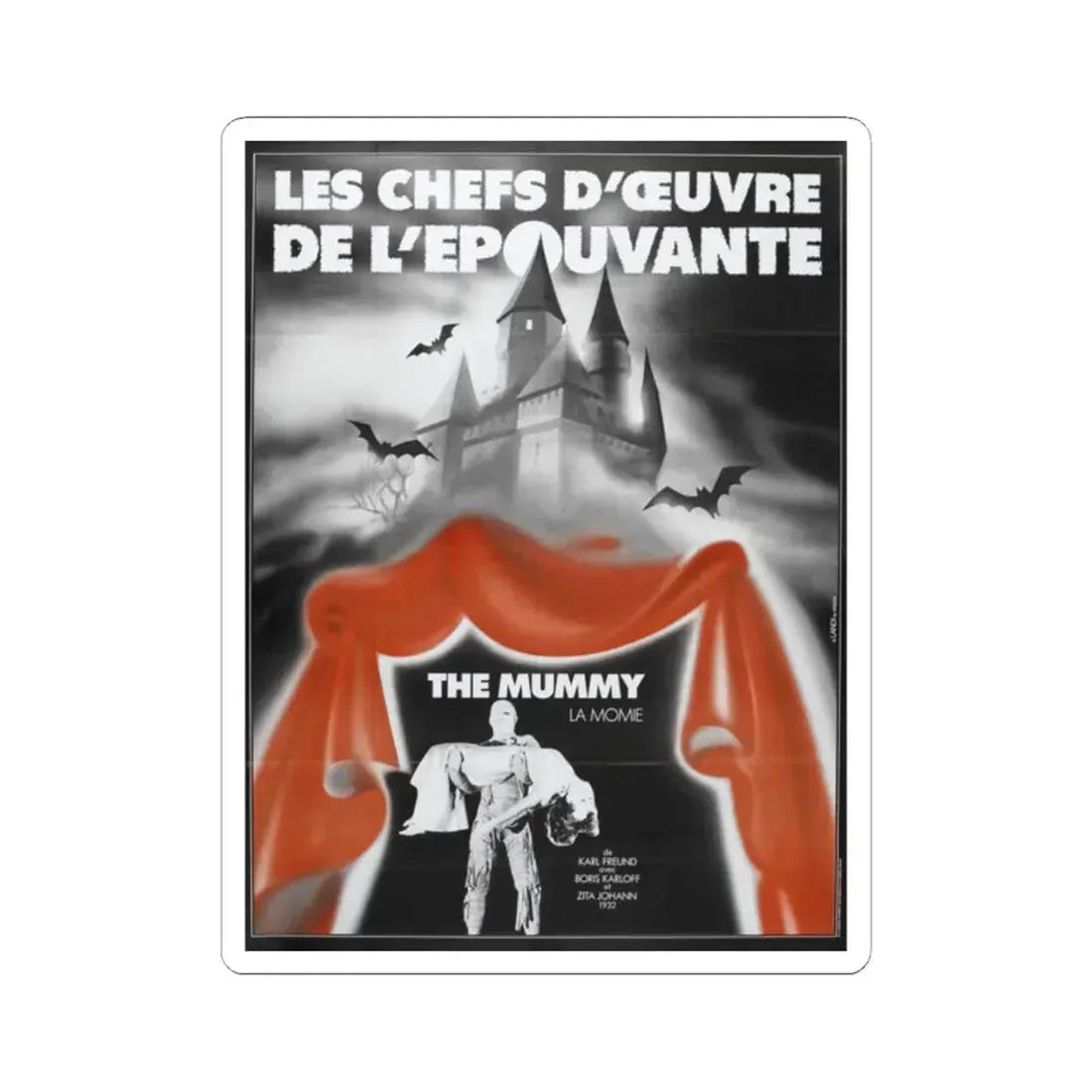 THE MUMMY 1932 Movie Poster - STICKER Vinyl Kiss-Cut Decal 2 Inch White - The Sticker Space