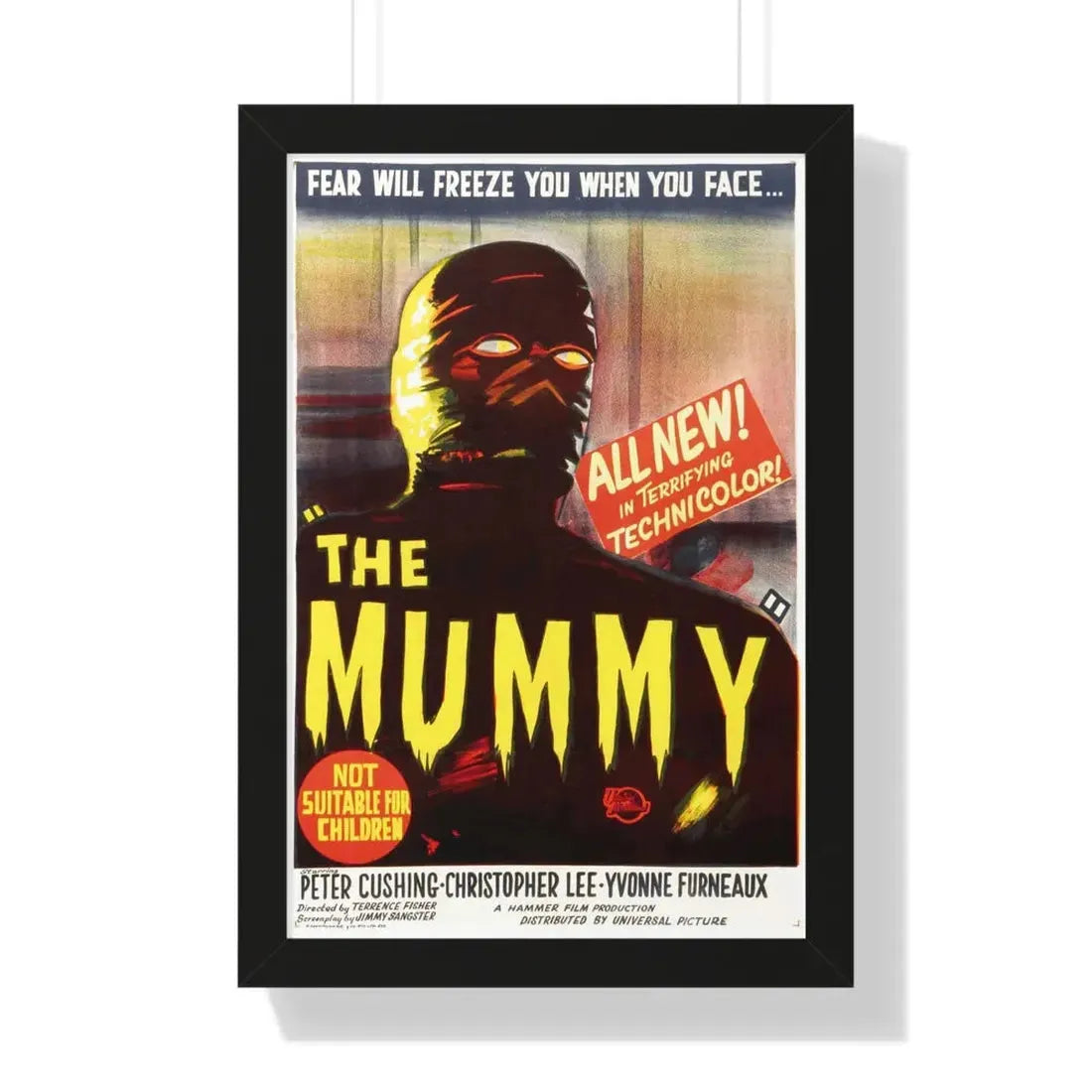 THE MUMMY (1959) 2 - Framed Movie Poster 16″ x 24″ Black - The Sticker Space