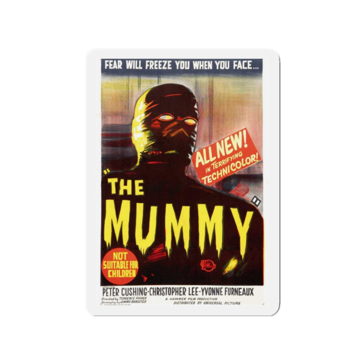 THE MUMMY (1959) 2 Movie Poster - Refrigerator Magnet-2" x 2"-The Sticker Space