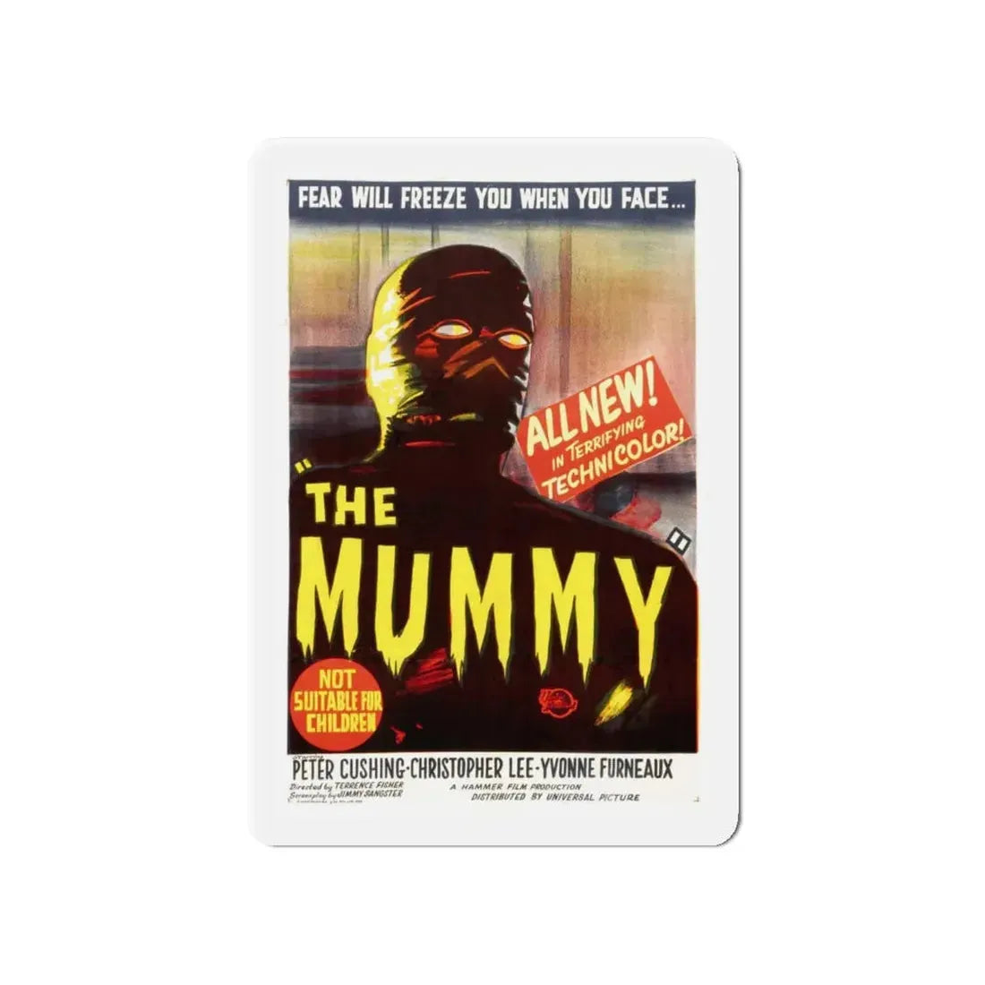THE MUMMY (1959) 2 Movie Poster - Refrigerator Magnet 4 Inch Die-Cut - The Sticker Space
