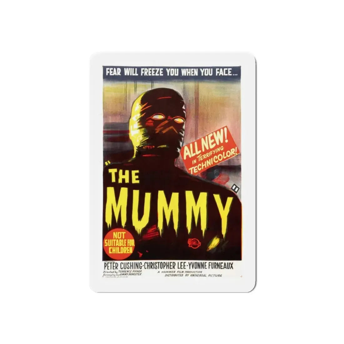THE MUMMY (1959) 2 Movie Poster - Refrigerator Magnet 6 Inch Die-Cut - The Sticker Space