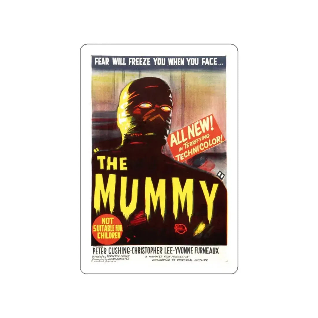 THE MUMMY (1959) 2 Movie Poster STICKER Vinyl Die-Cut Decal 4 Inch - The Sticker Space