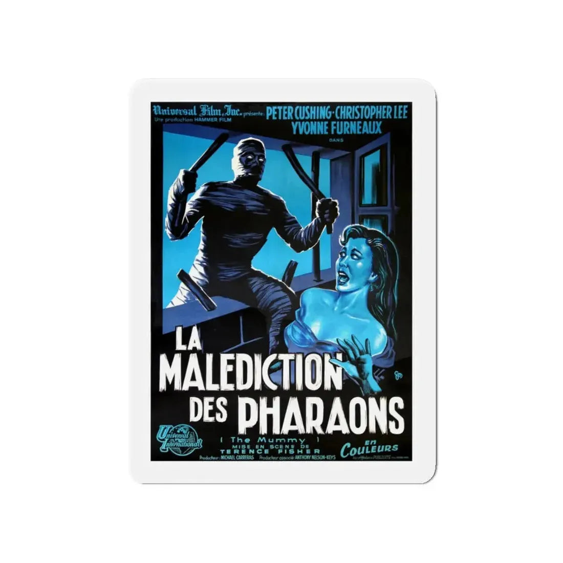 THE MUMMY (1959) 4 Movie Poster - Refrigerator Magnet 4 Inch Die-Cut - The Sticker Space