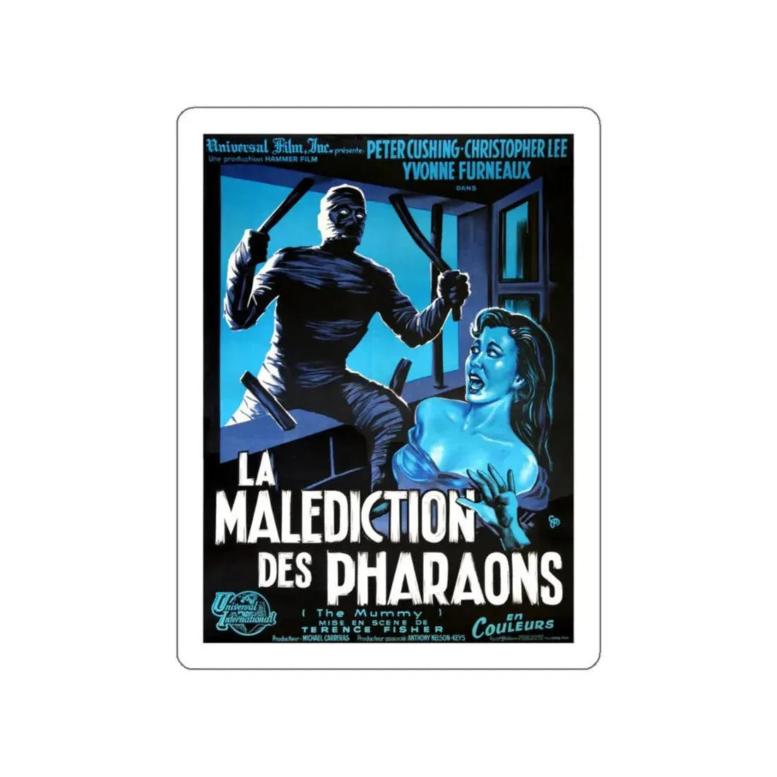 THE MUMMY (1959) 4 Movie Poster STICKER Vinyl Die-Cut Decal 6 Inch - The Sticker Space