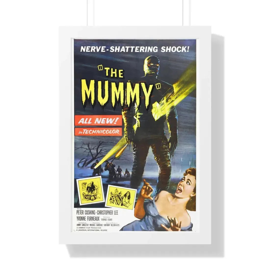 THE MUMMY (1959) - Framed Movie Poster 16″ x 24″ White - The Sticker Space