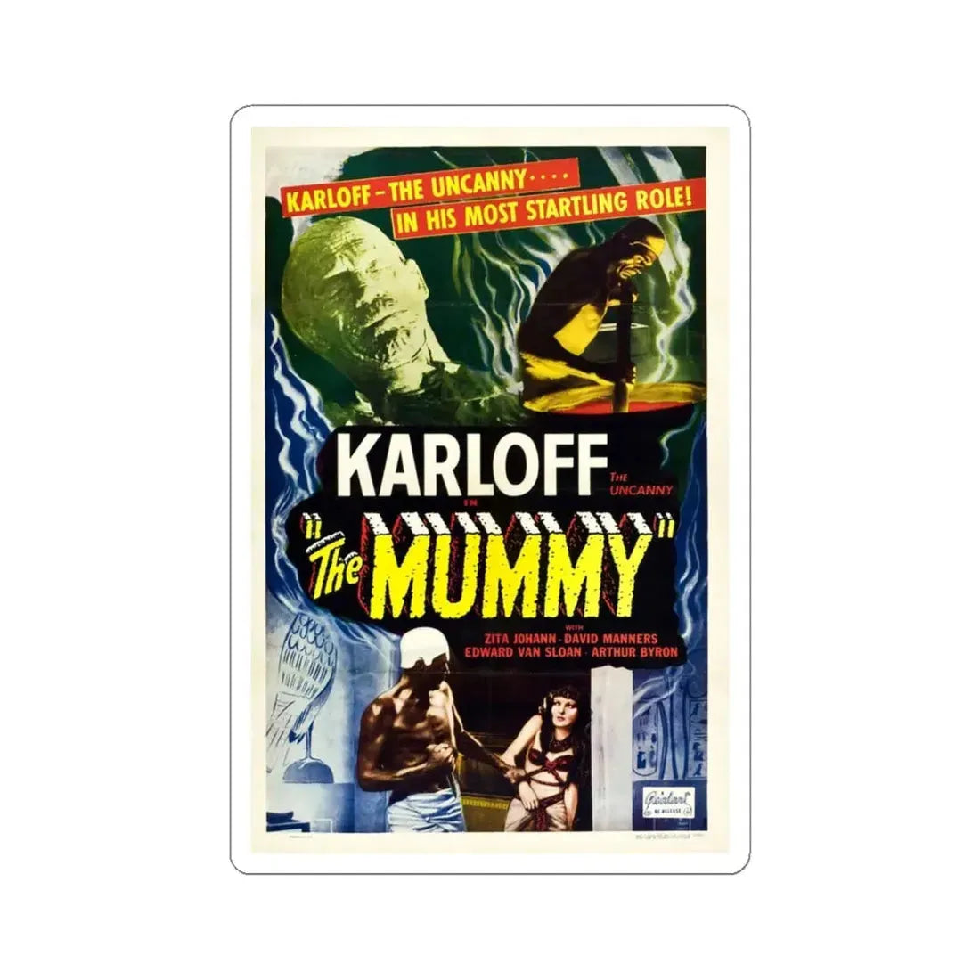 THE MUMMY (2) 1932 Movie Poster - STICKER Vinyl Kiss-Cut Decal 4 Inch White - The Sticker Space
