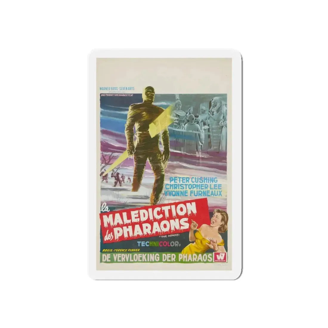 THE MUMMY (BELGIAN) 1959 Movie Poster - Refrigerator Magnet 5 Inch Die-Cut - The Sticker Space