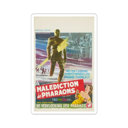 THE MUMMY (BELGIAN) 1959 Movie Poster - STICKER Vinyl Kiss-Cut Decal 4 Inch White - The Sticker Space
