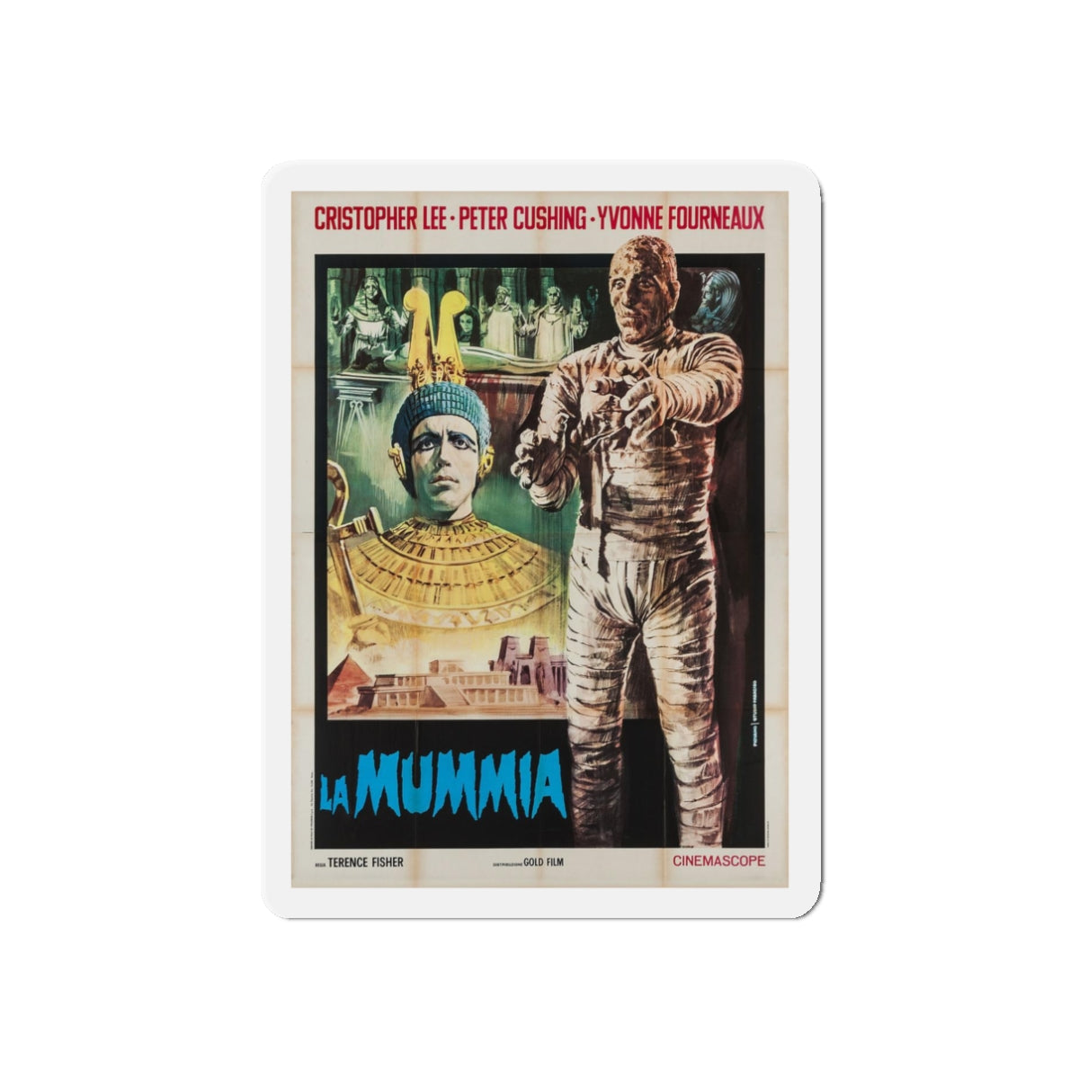 THE MUMMY (ITALIAN) 1959 Movie Poster - Refrigerator Magnet-3" x 3"-The Sticker Space