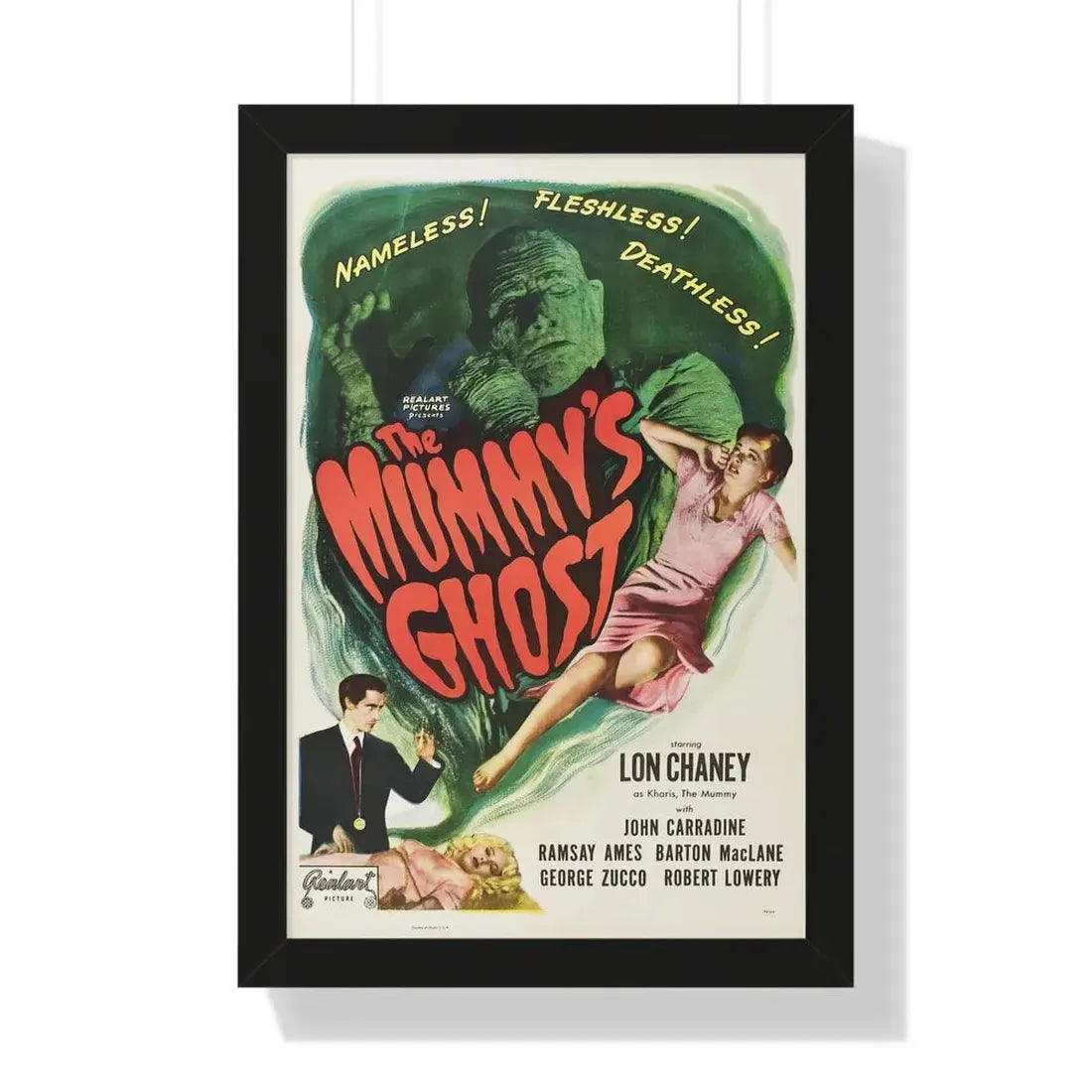 THE MUMMY'S GHOST 1944 - Framed Movie Poster 16″ x 24″ Black - The Sticker Space