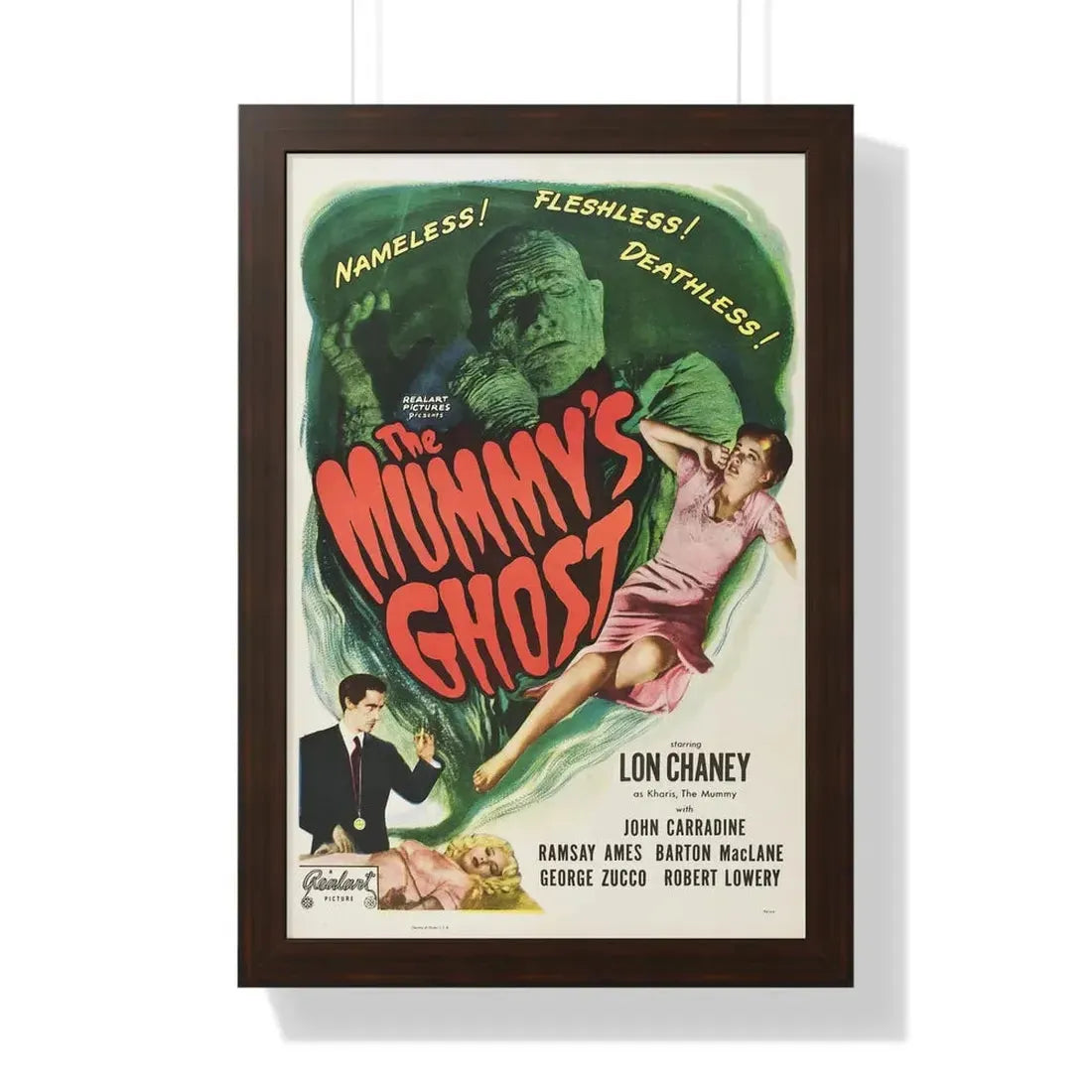 THE MUMMY'S GHOST 1944 - Framed Movie Poster 16″ x 24″ Walnut - The Sticker Space