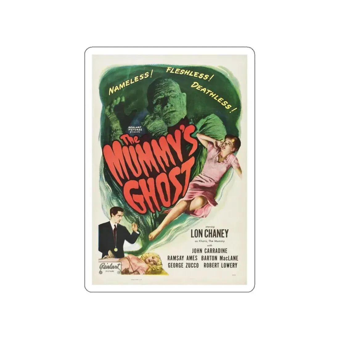THE MUMMY'S GHOST 1944 Movie Poster STICKER Vinyl Die-Cut Decal 3 Inch - The Sticker Space