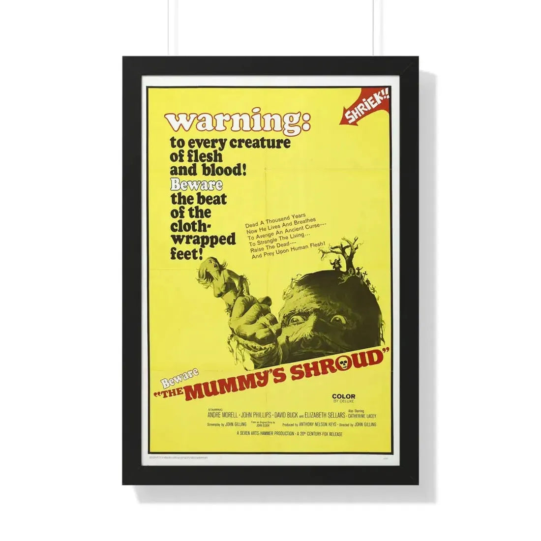 THE MUMMY'S SHROUD 1967 - Framed Movie Poster 20" x 30" Black - The Sticker Space