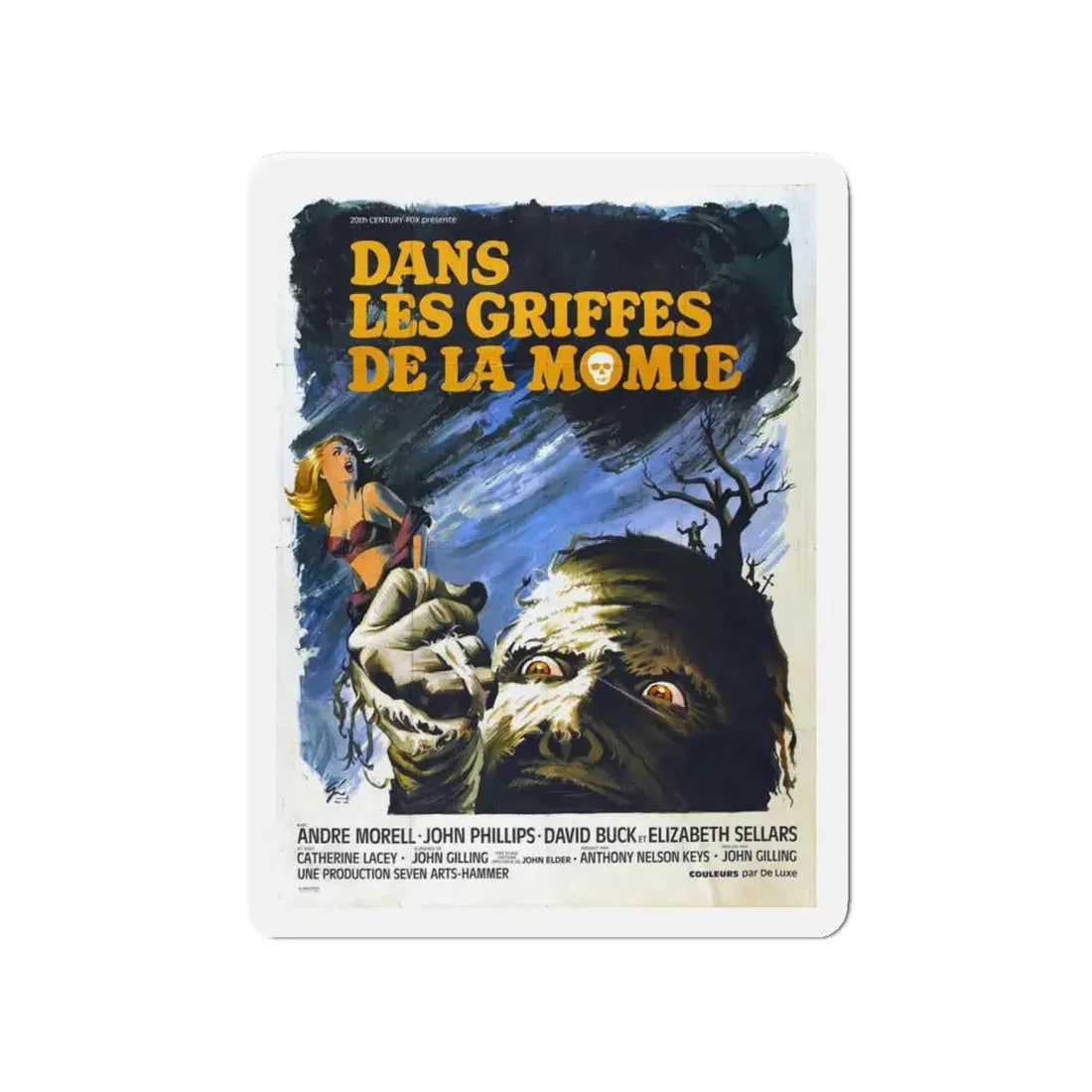 THE MUMMY'S SHROUD (FRENCH) 1967 Movie Poster - Refrigerator Magnet 4 Inch Die-Cut - The Sticker Space