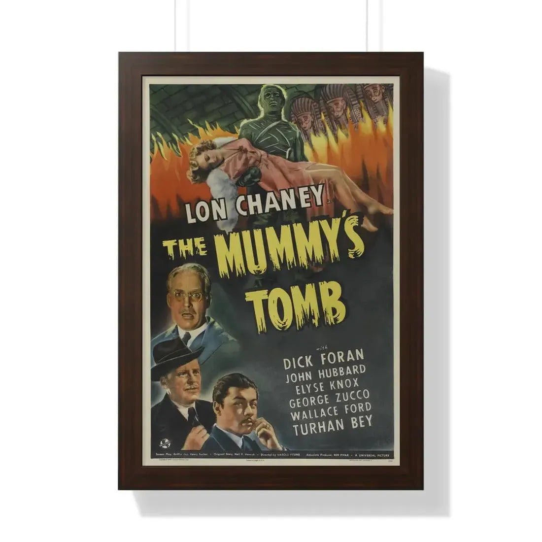 THE MUMMY'S TOMB 1942 - Framed Movie Poster 16″ x 24″ Walnut - The Sticker Space