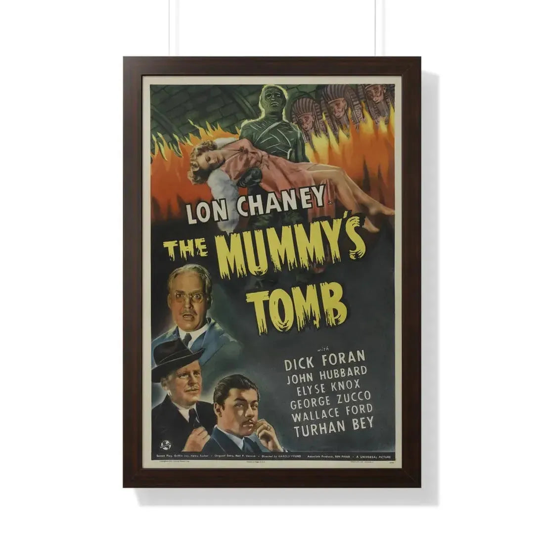THE MUMMY'S TOMB 1942 - Framed Movie Poster 20" x 30" Walnut - The Sticker Space