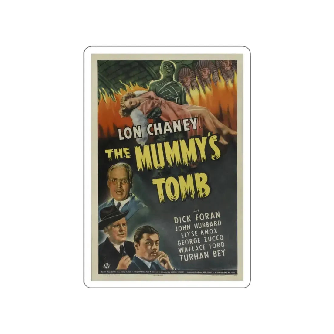 THE MUMMY'S TOMB 1942 Movie Poster STICKER Vinyl Die-Cut Decal 3 Inch - The Sticker Space