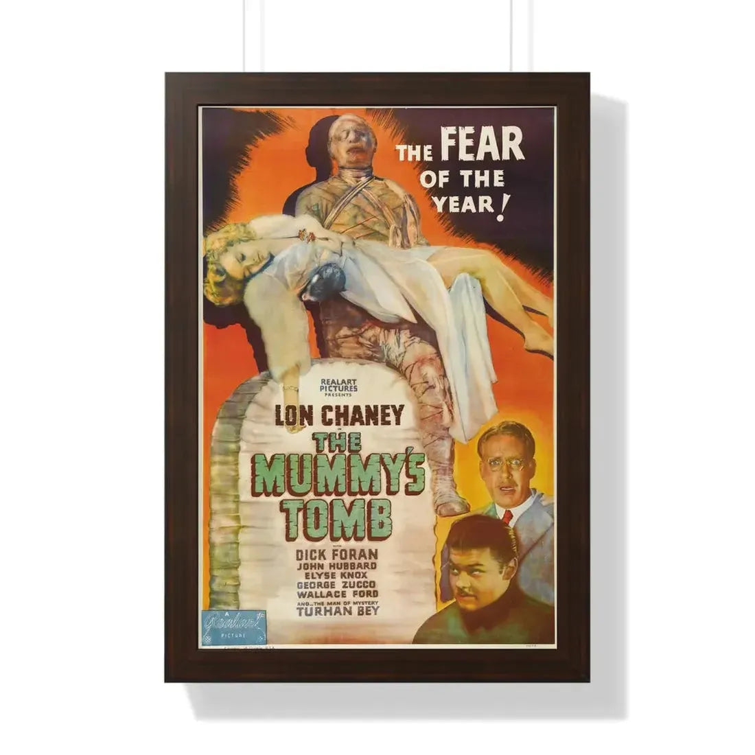 THE MUMMY'S TOMB (2) 1942 - Framed Movie Poster 16″ x 24″ Walnut - The Sticker Space
