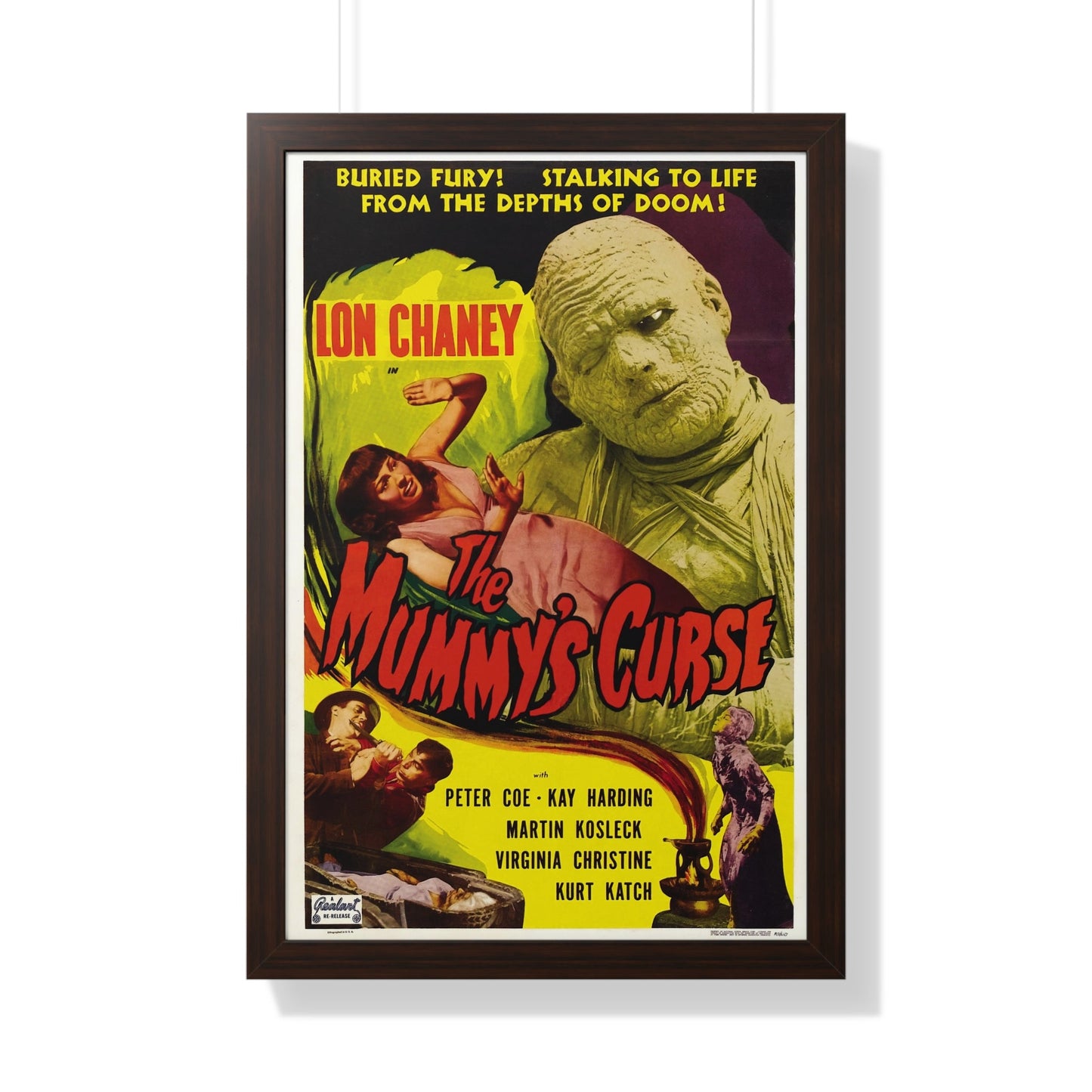 THE MUMMY'S CURSE 1944 - Framed Movie Poster-20" x 30"-The Sticker Space