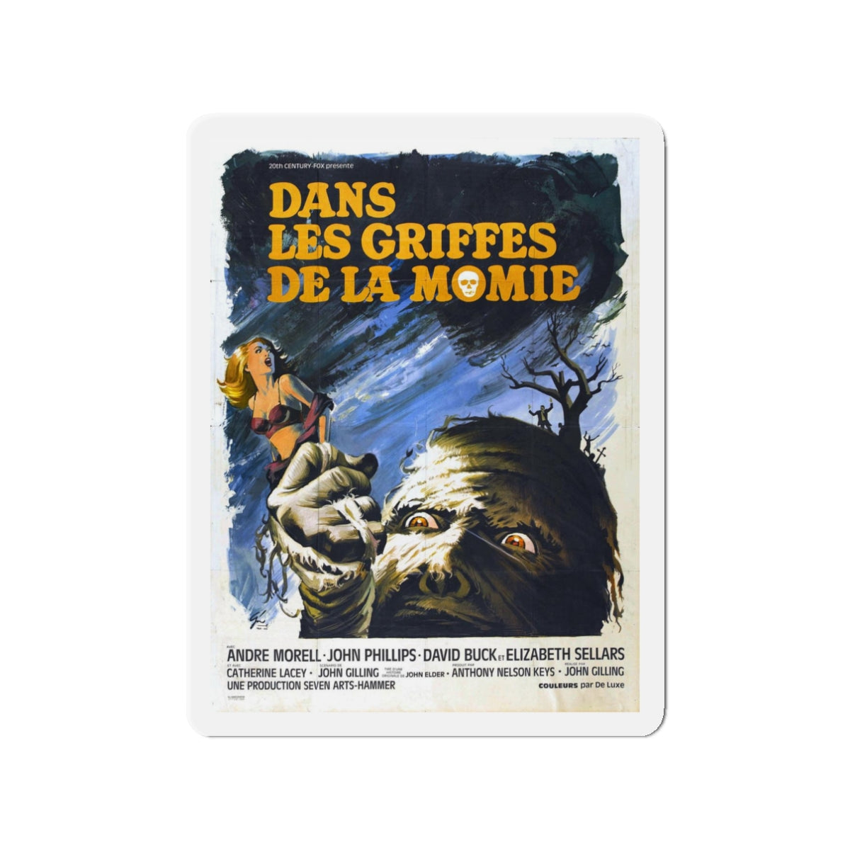 THE MUMMY'S SHROUD (FRENCH) 1967 Movie Poster - Refrigerator Magnet-3" x 3"-The Sticker Space