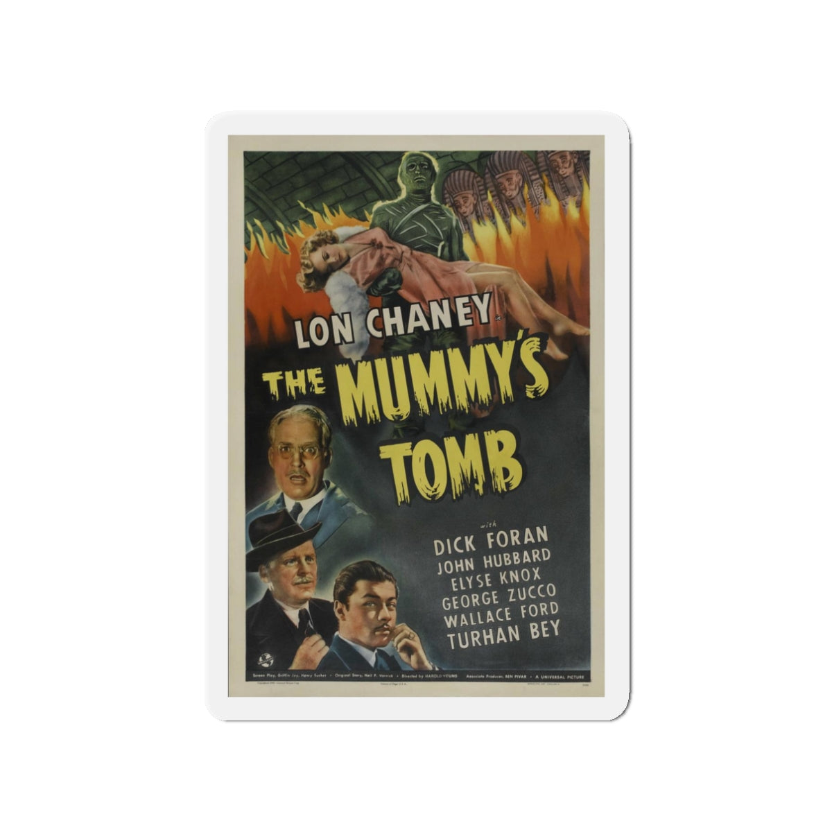 THE MUMMY'S TOMB 1942 Movie Poster - Refrigerator Magnet-3" x 3"-The Sticker Space