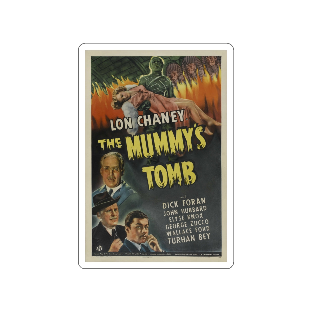 THE MUMMY'S TOMB 1942 Movie Poster STICKER Vinyl Die-Cut Decal-White-The Sticker Space