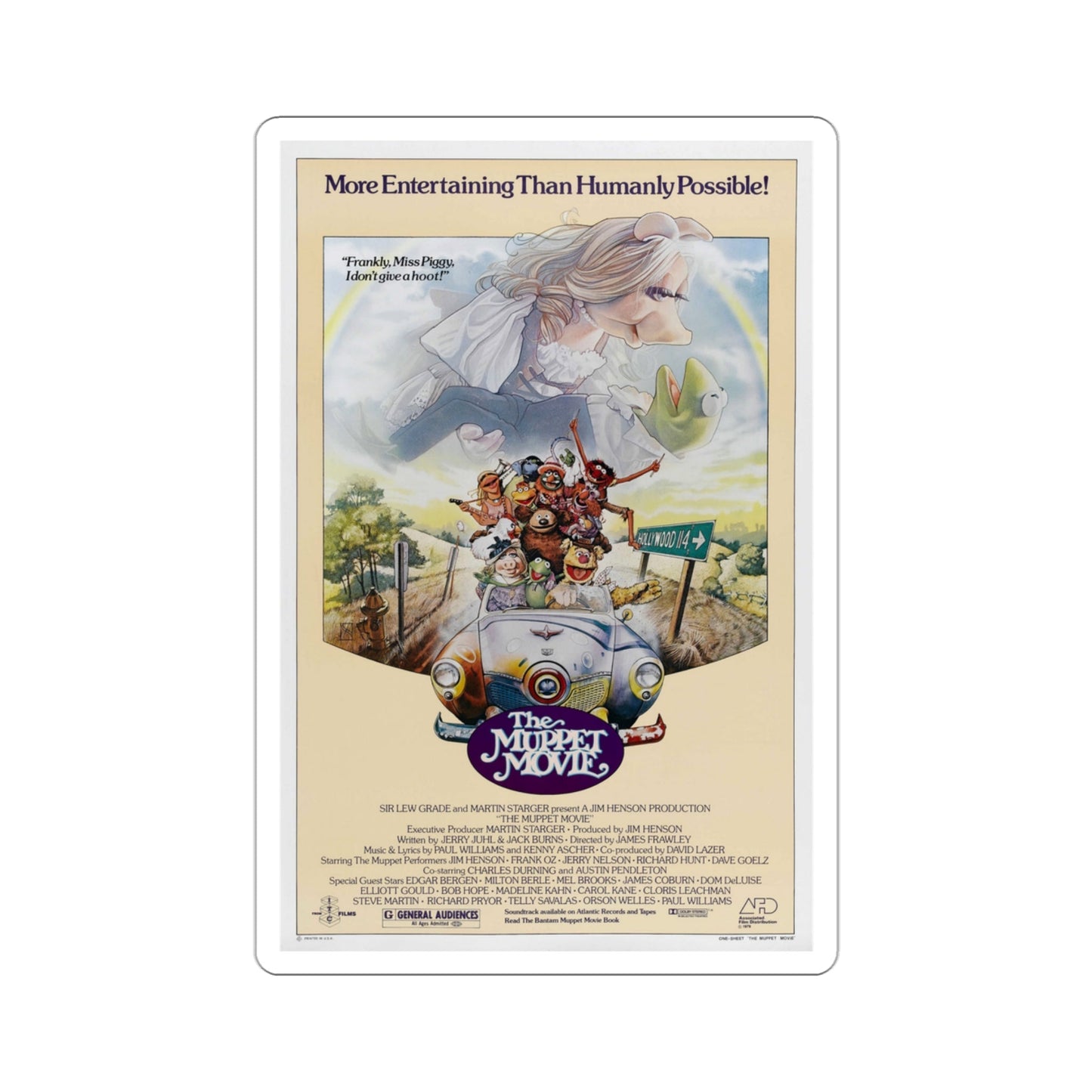 The Muppet Movie 1979 Movie Poster STICKER Vinyl Die-Cut Decal-3 Inch-The Sticker Space