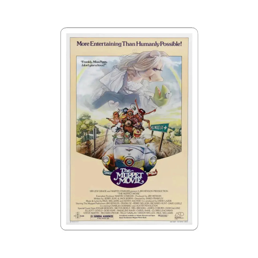 The Muppet Movie 1979 Movie Poster - STICKER Vinyl Kiss-Cut Decal 2 Inch White - The Sticker Space
