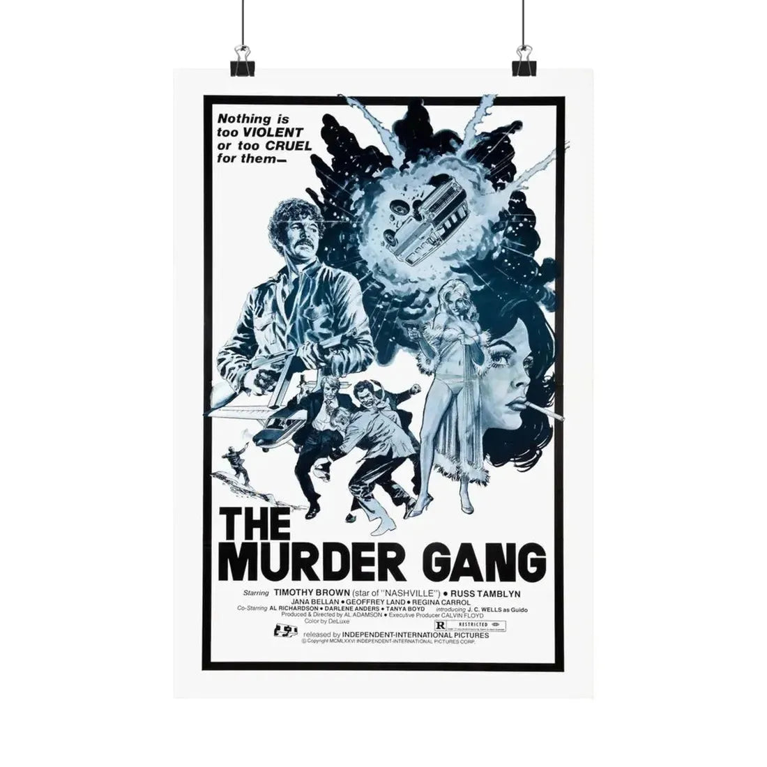 THE MURDER GANG (THE BLACK HEAT) 1976 - Paper Movie Poster 12″ x 18″ Matte - The Sticker Space