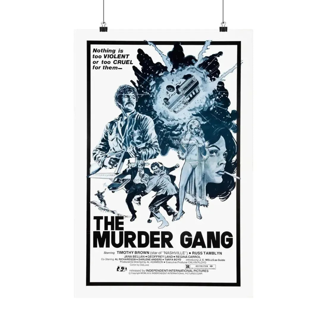 THE MURDER GANG (THE BLACK HEAT) 1976 - Paper Movie Poster 16″ x 24″ Matte - The Sticker Space