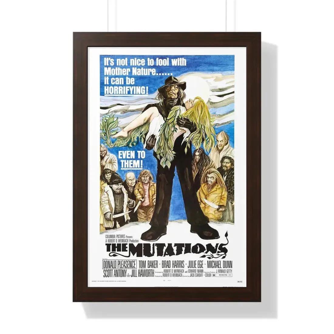 THE MUTATIONS 1974 - Framed Movie Poster 16″ x 24″ Walnut - The Sticker Space