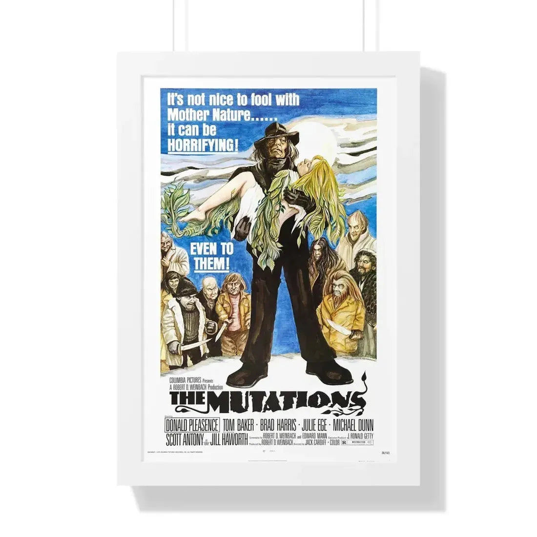 THE MUTATIONS 1974 - Framed Movie Poster 16″ x 24″ White - The Sticker Space