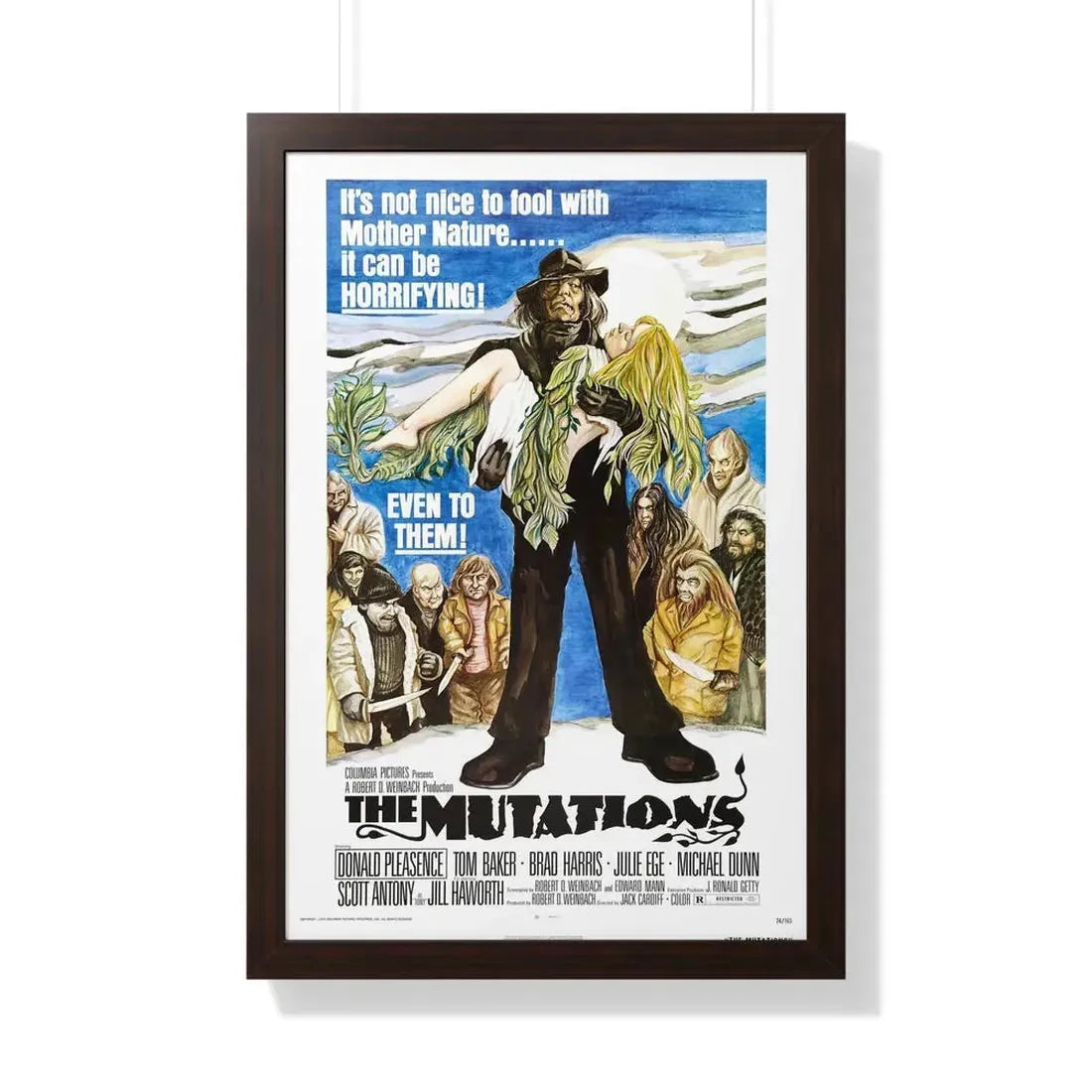 THE MUTATIONS 1974 - Framed Movie Poster 20" x 30" Walnut - The Sticker Space