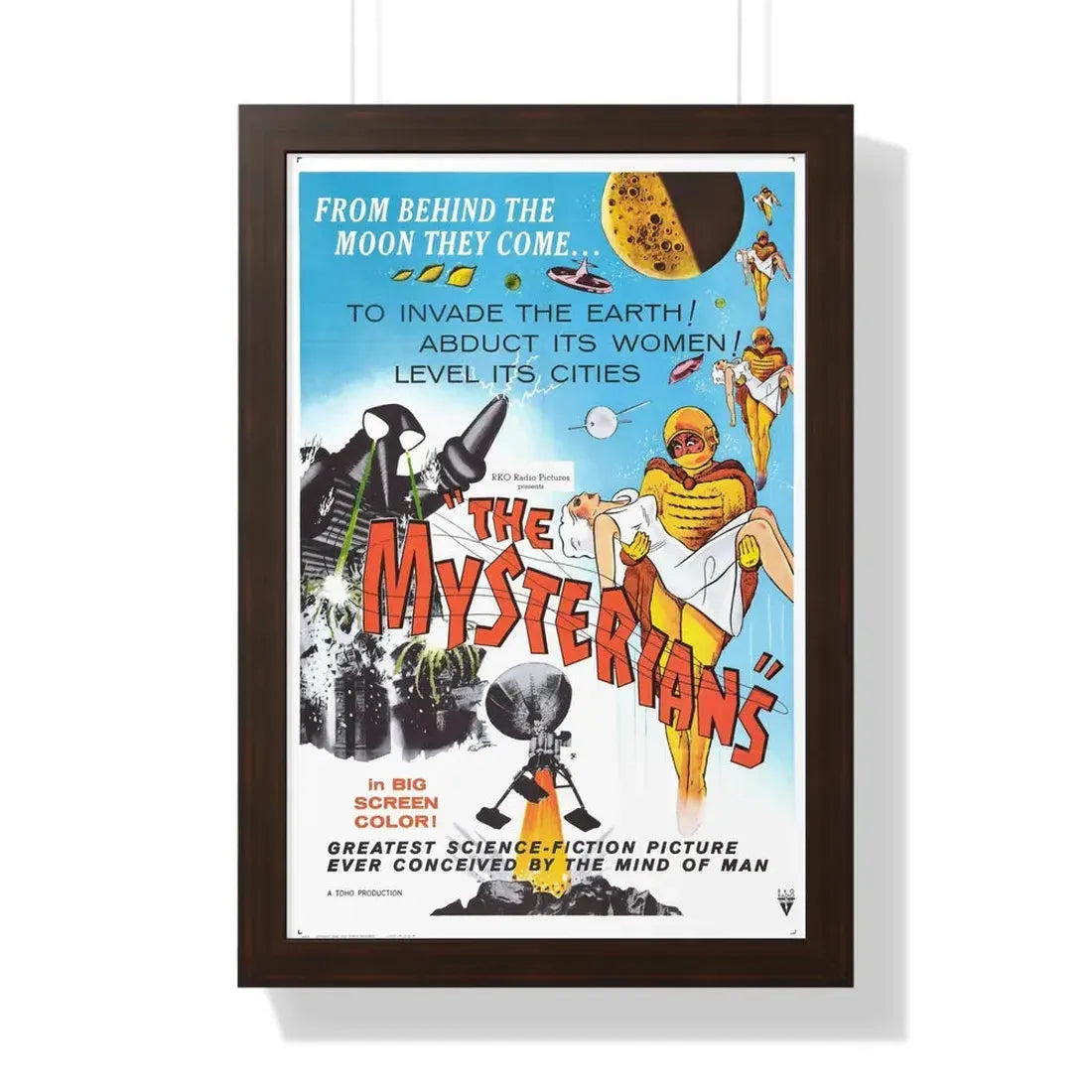 THE MYSTERIANS 1957 - Framed Movie Poster 16″ x 24″ Walnut - The Sticker Space