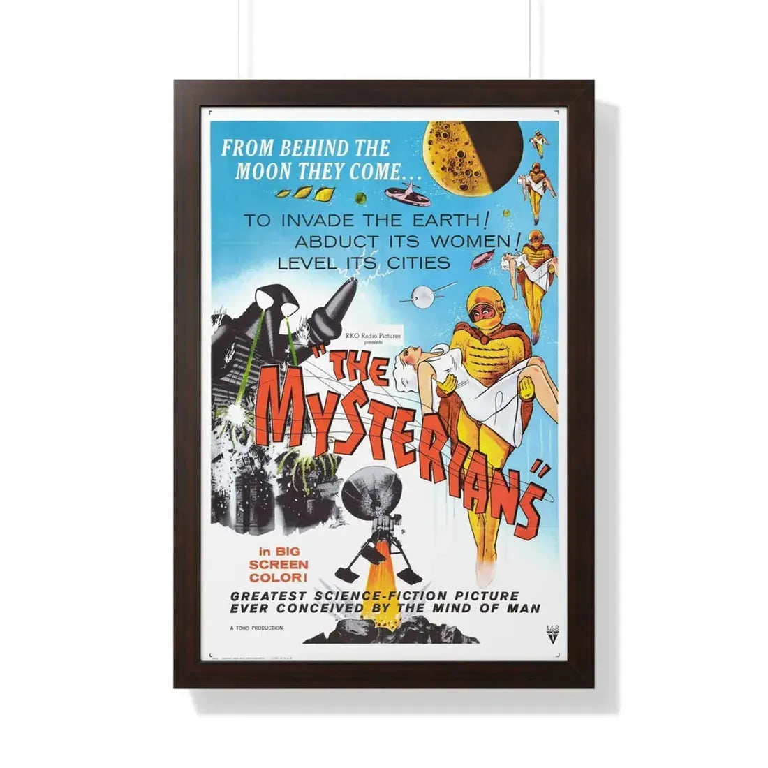 THE MYSTERIANS 1957 - Framed Movie Poster 20" x 30" Walnut - The Sticker Space