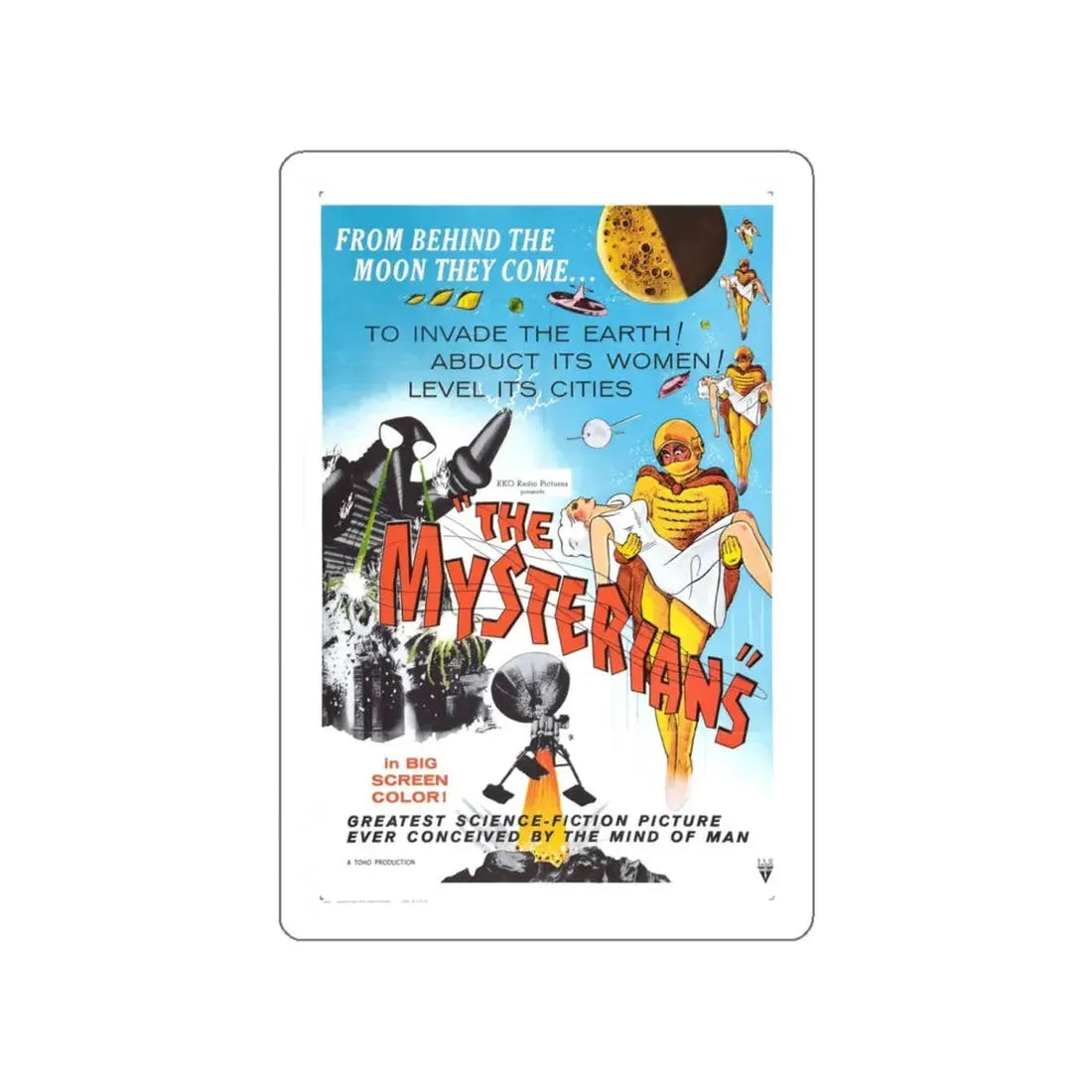 THE MYSTERIANS 1957 Movie Poster STICKER Vinyl Die-Cut Decal 6 Inch - The Sticker Space