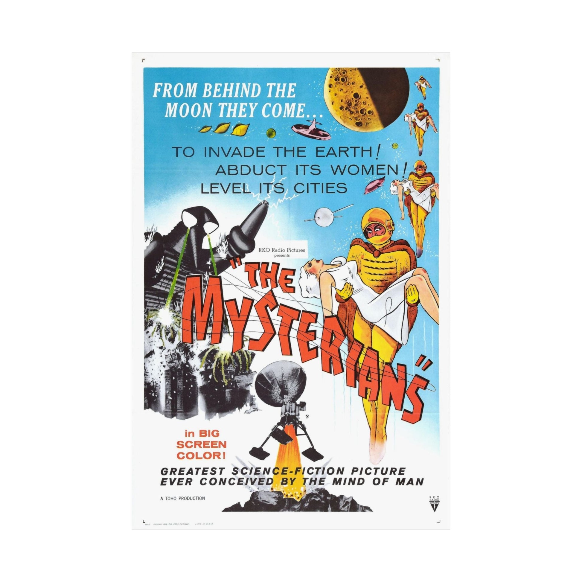 THE MYSTERIANS 1957 - Paper Movie Poster-The Sticker Space