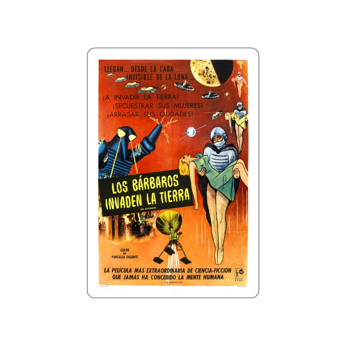 THE MYSTERIANS (2) 1957 Movie Poster STICKER Vinyl Die-Cut Decal-White-The Sticker Space