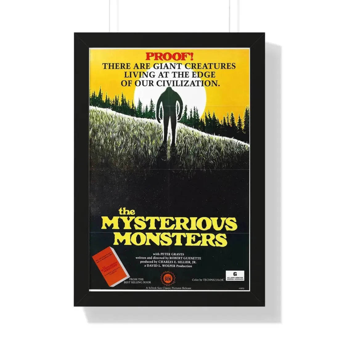 THE MYSTERIOUS MONSTERS 1975 - Framed Movie Poster 16″ x 24″ Black - The Sticker Space