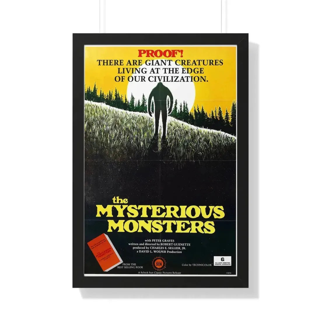 THE MYSTERIOUS MONSTERS 1975 - Framed Movie Poster 20" x 30" Black - The Sticker Space