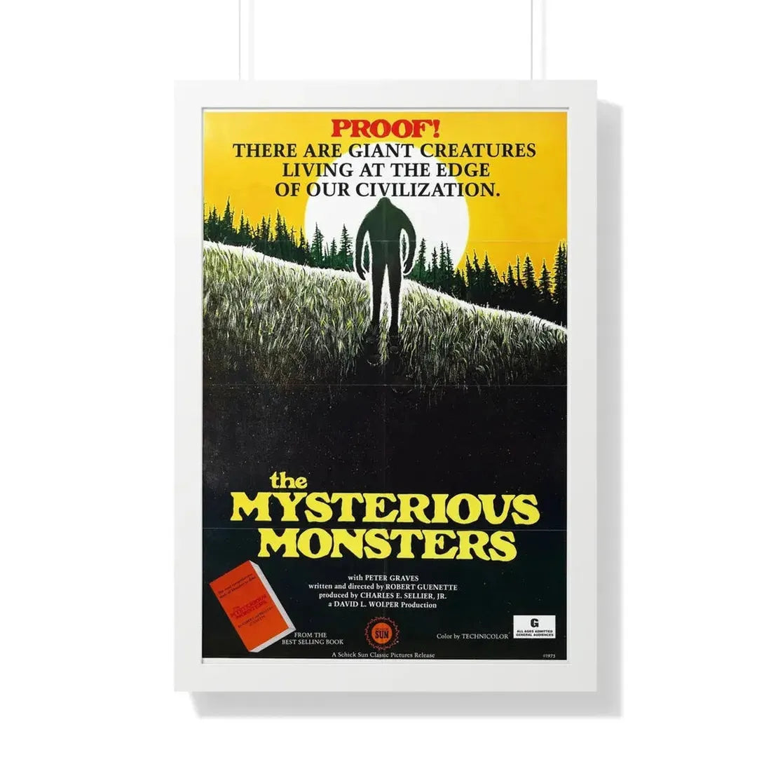 THE MYSTERIOUS MONSTERS 1975 - Framed Movie Poster 20" x 30" White - The Sticker Space